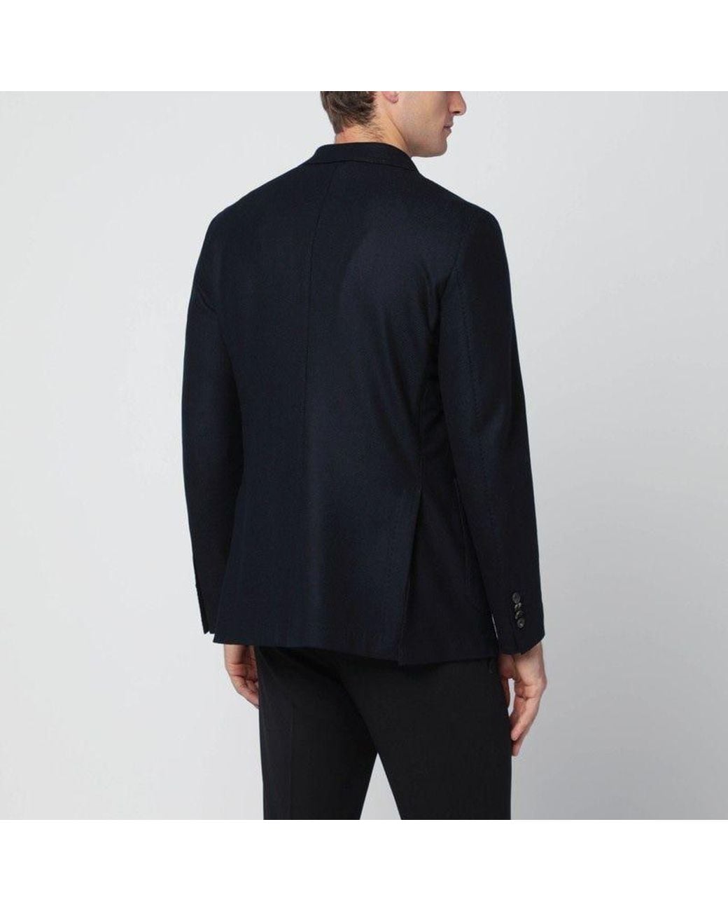 Santaniello Black Singlebreasted Wool Jacket