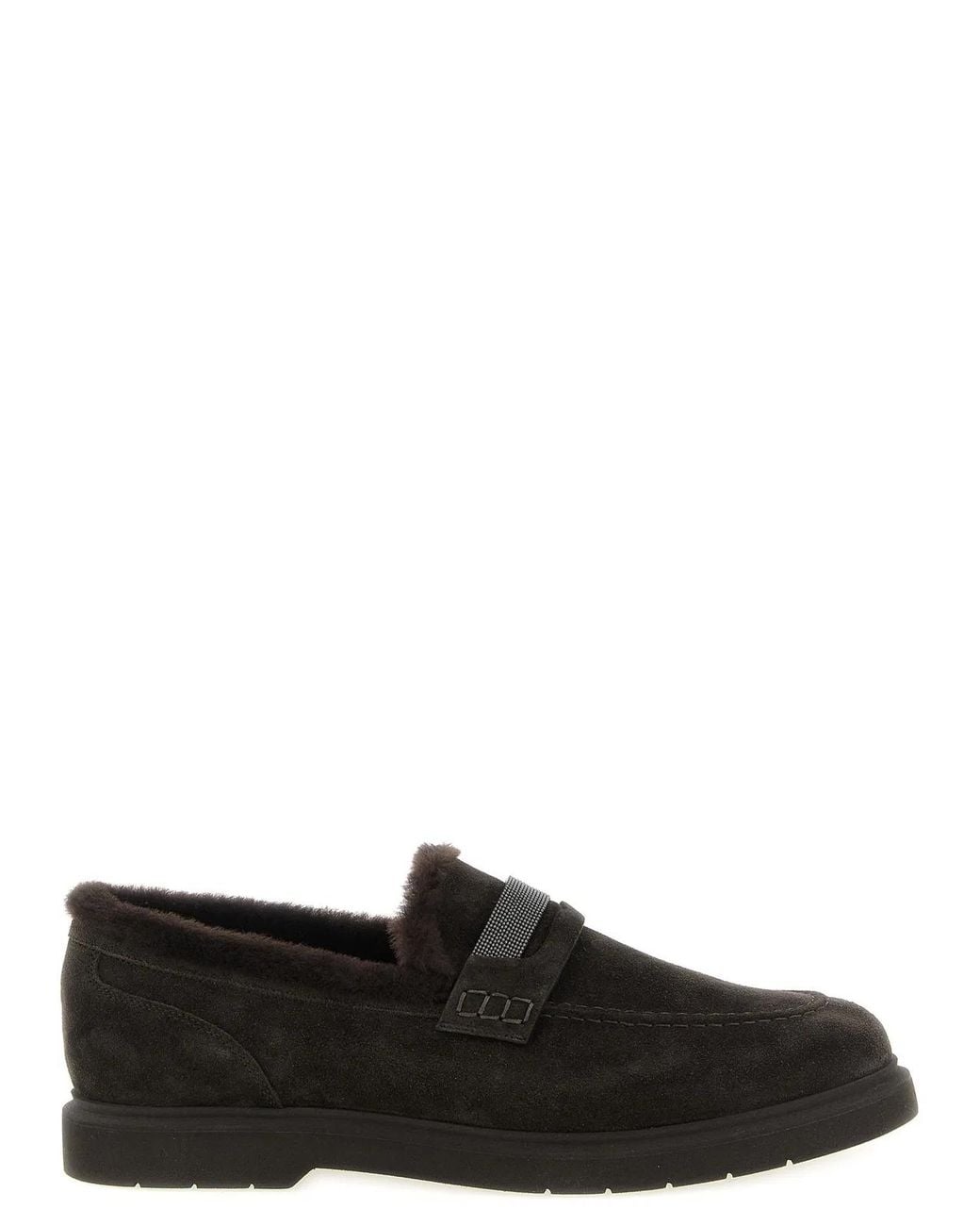 Brunello Cucinelli Black 'Penny Loafer' Loafers