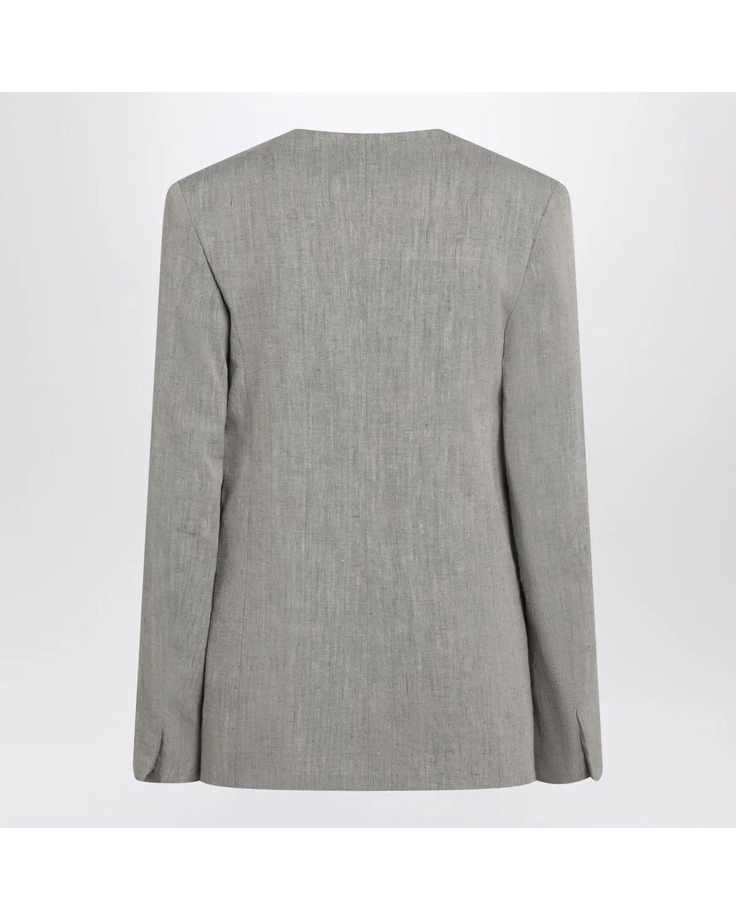 Loulou de Saison Gray Suna Tailored Jacket With An Asymmetric Opening And Lapel