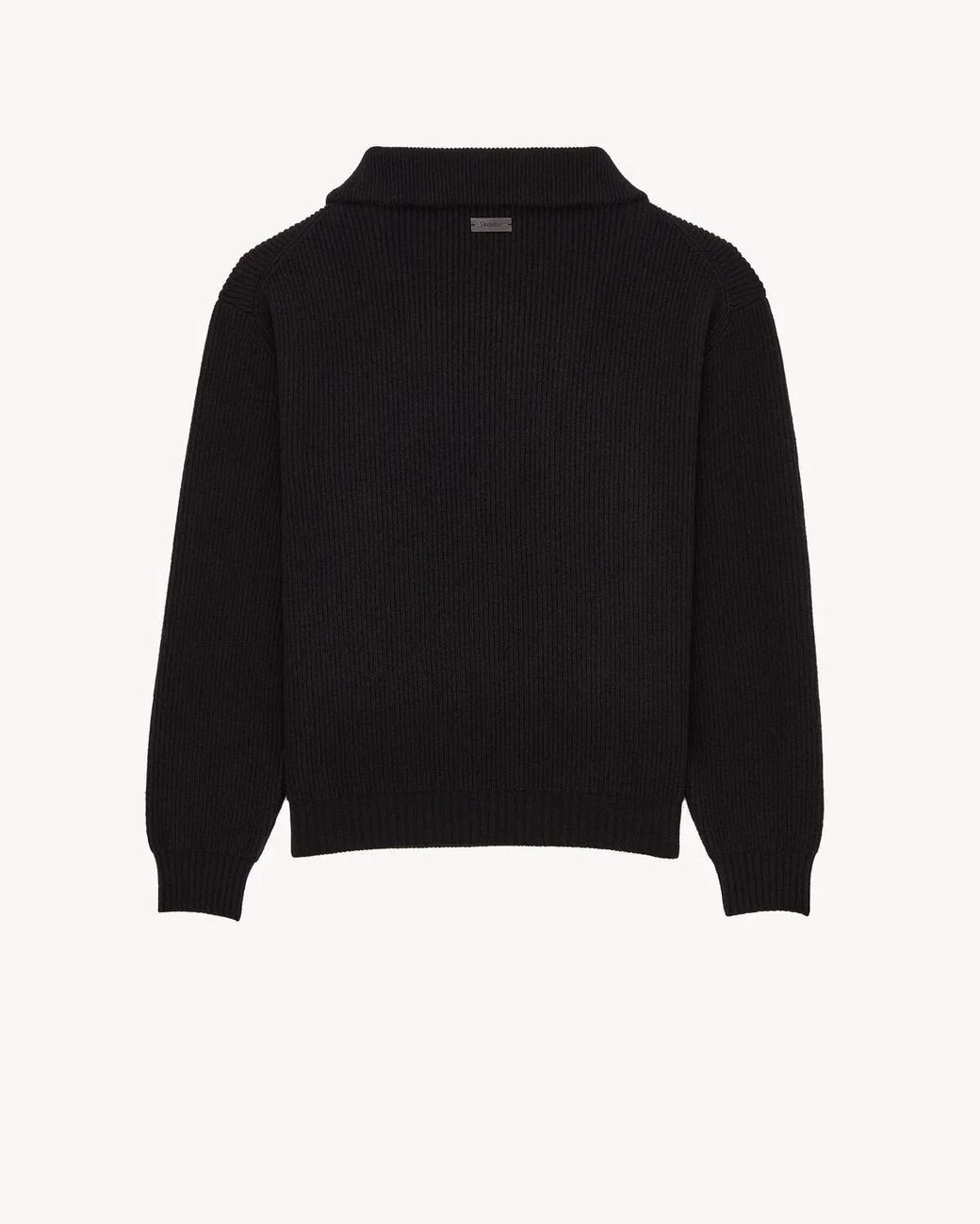 Saint Laurent Black Half-Zip Wool Sweater for men