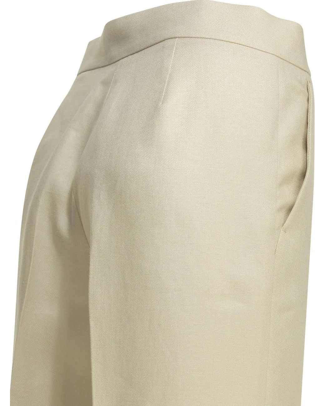 Max Mara Natural Tailored Linen Pants