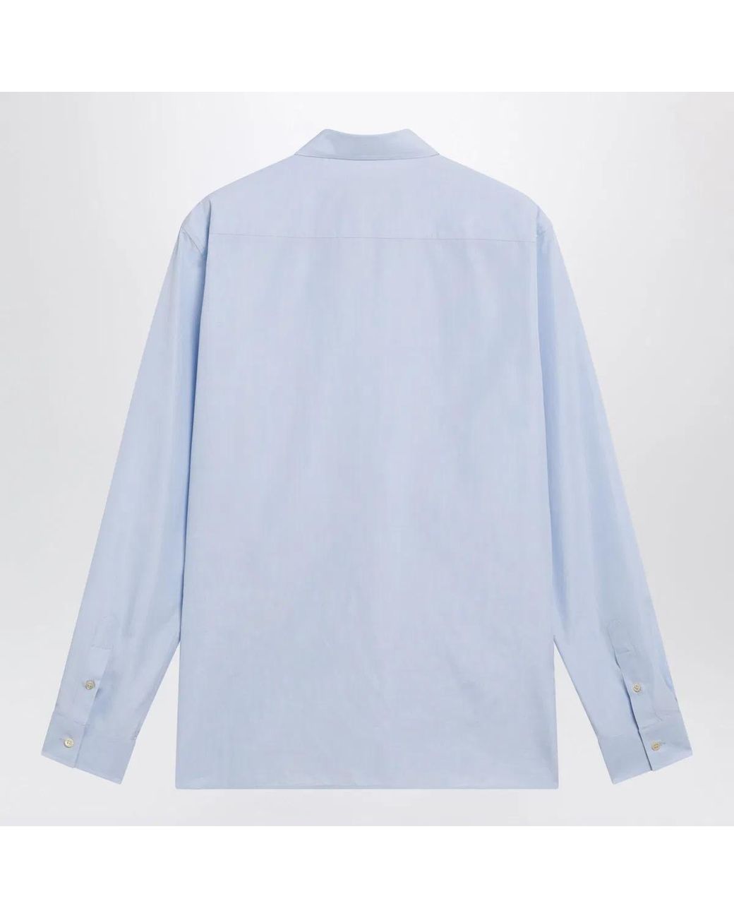 Valentino Garavani Blue Filàfil Cotton Shirt With Vlogo Embroidery for men