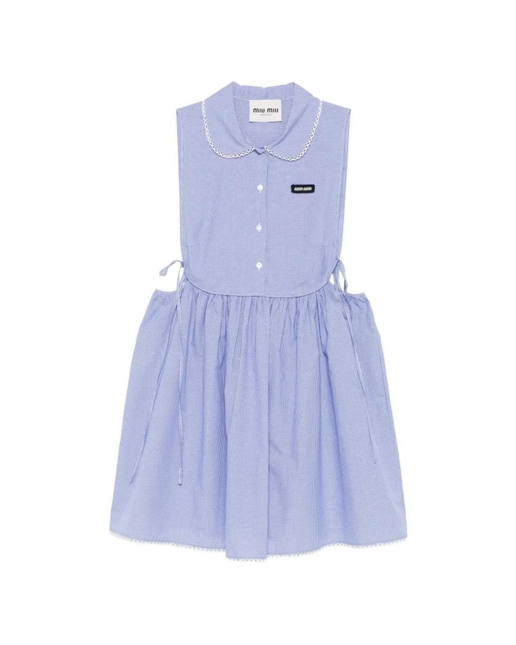 Miu Miu Blue Cotton Short Dress