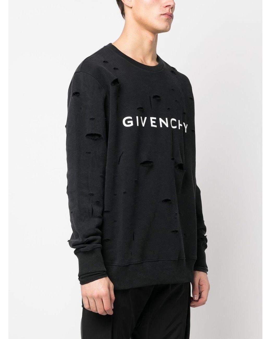Givenchy Black Cotton Crew-Neck Sweatshirt for men