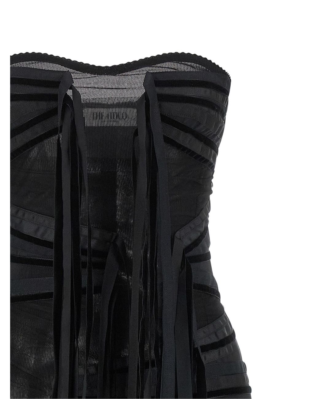 The Attico Black Ribbon Dress