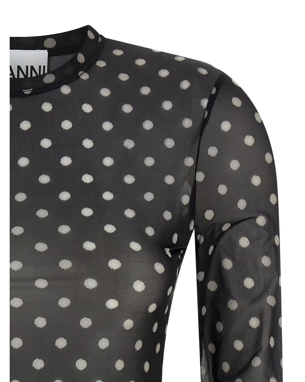 Ganni Black 'Printed Sheer' Sweater