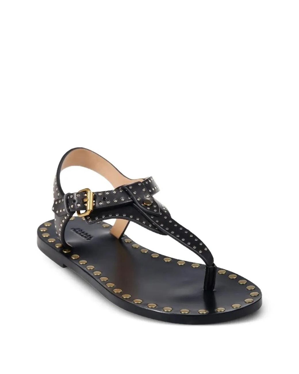 Isabel Marant White Joonya Studded Flat Sandals