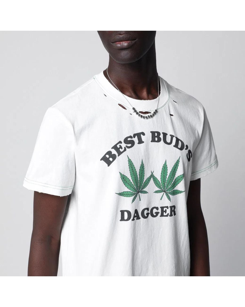 DAGGER Gray “Best Bud's” Distressed T-Shirt for men