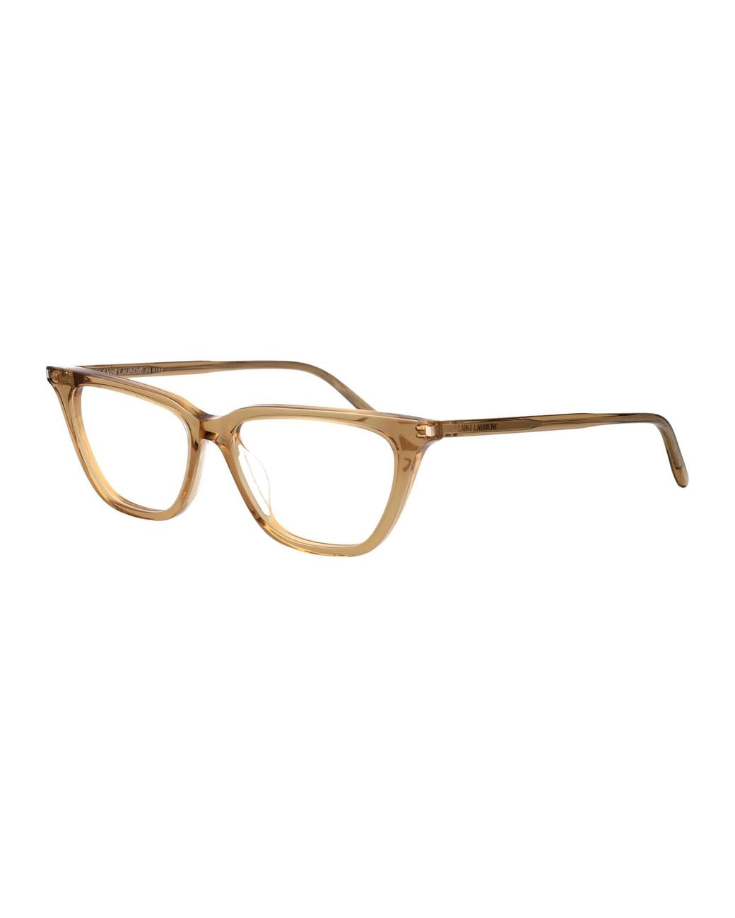 Saint Laurent Brown Transparent Acetate Glasses