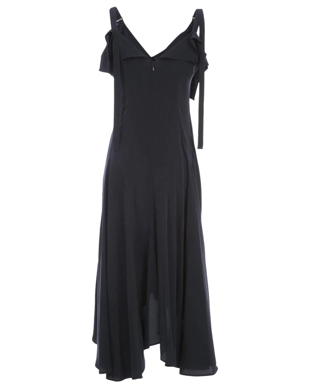 Y's Yohji Yamamoto Black U A Line Flare Dress W/Strap