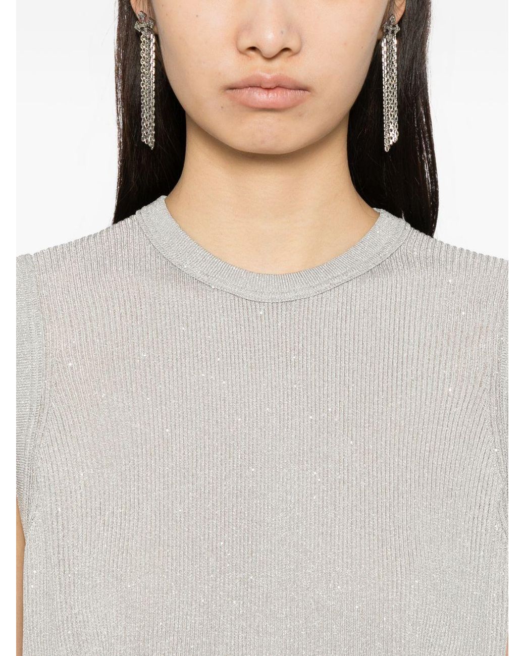 Tom Ford Gray Sequined Top