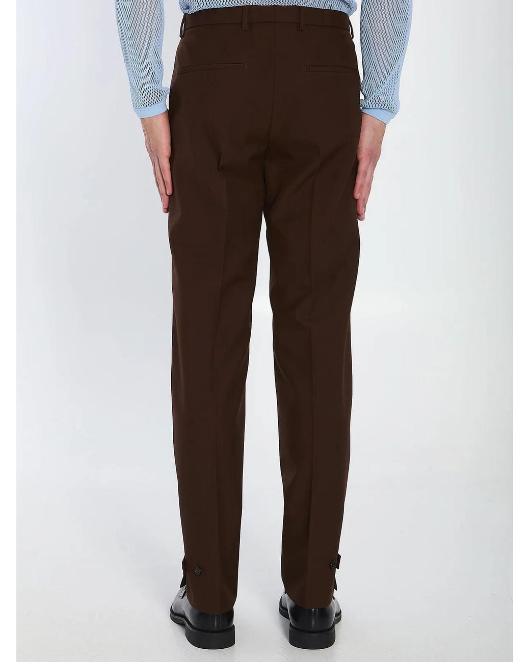 Gucci Brown Wool Twill Trousers for men