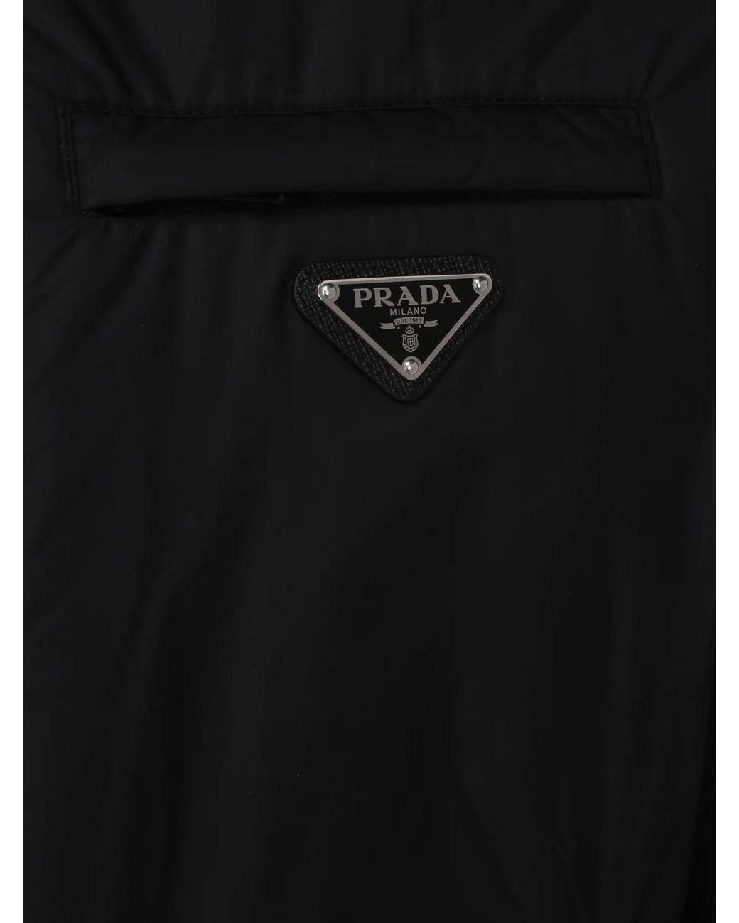 Prada Black Re-Nylon Hooded Padded Coat for men
