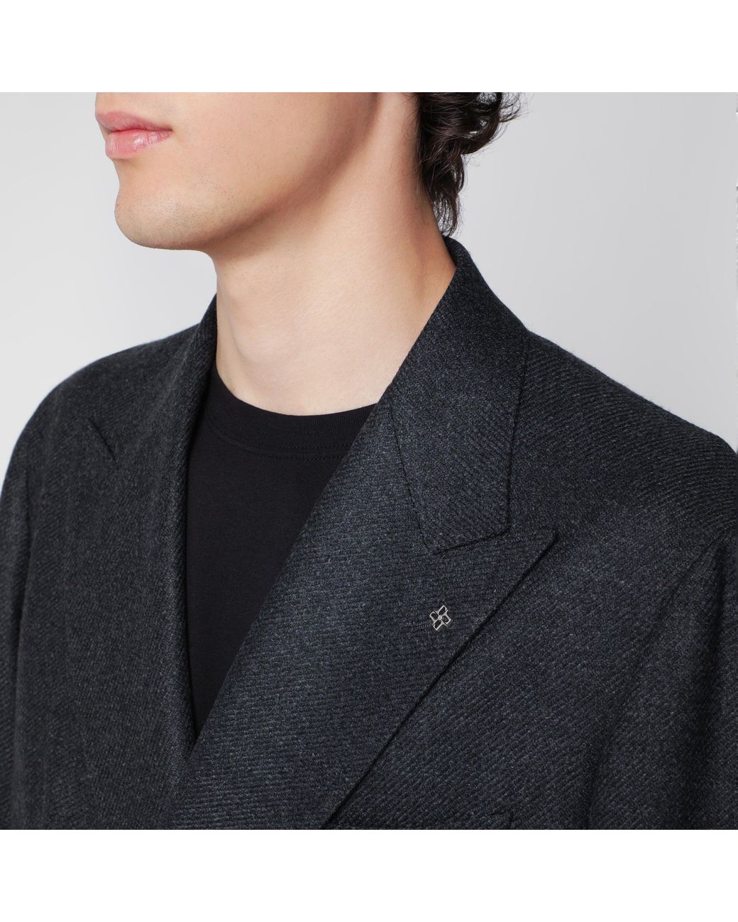 Tagliatore Black Anthracite Doublebreasted Jacket for men