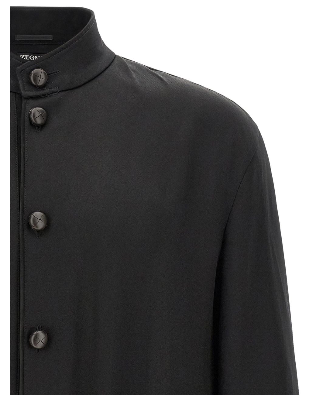 Zegna Black Satin Sweatshirt for men