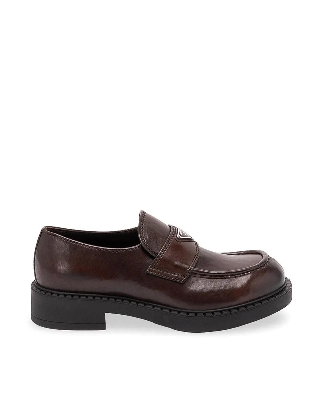 Prada Brown Chocolate Leather Loafers for men