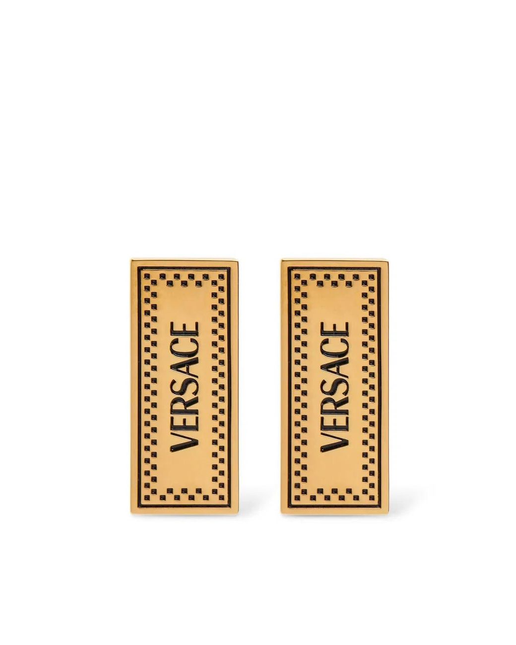 Versace Metallic 90S Logo Earrings