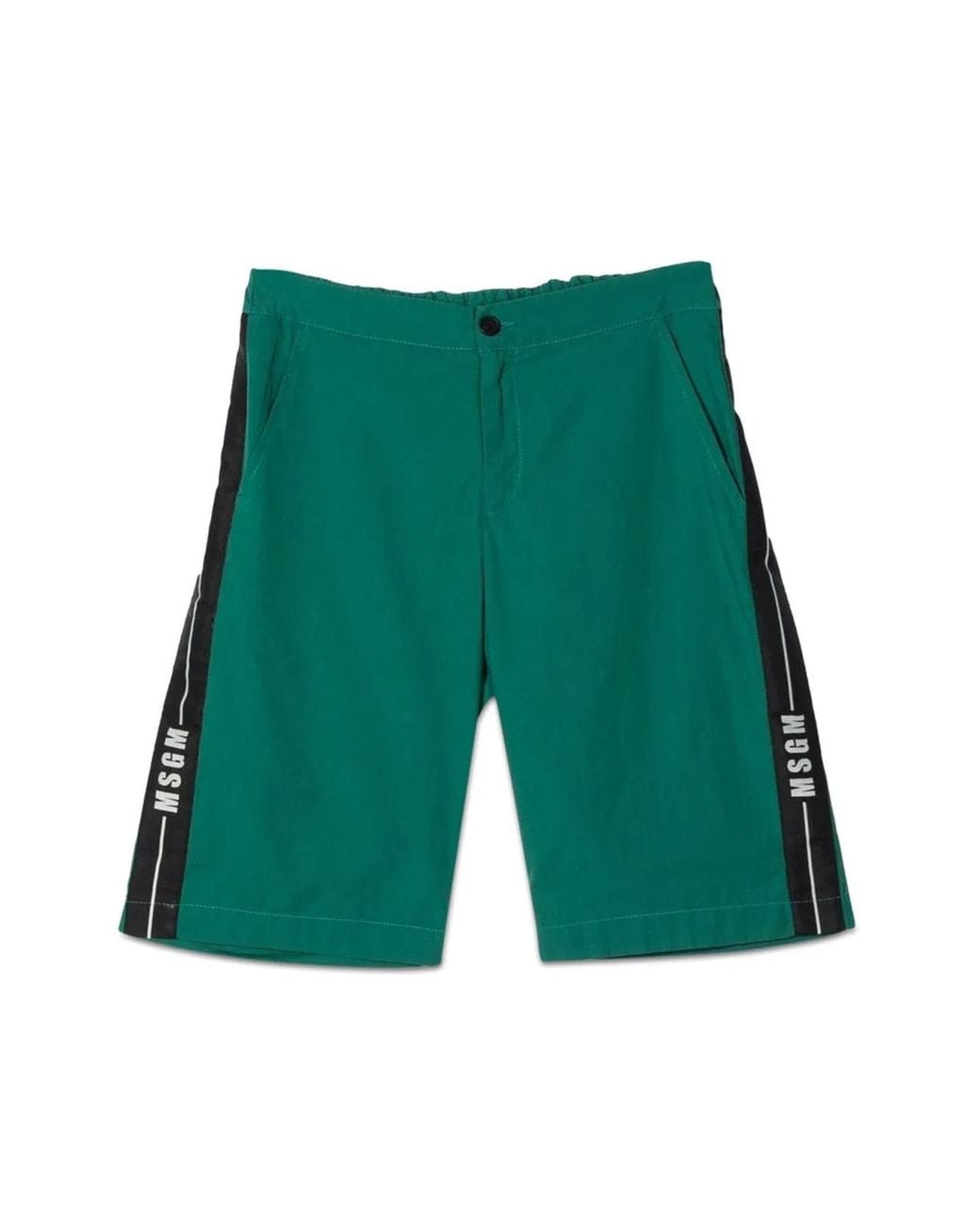 MSGM Green Cotton Bermuda