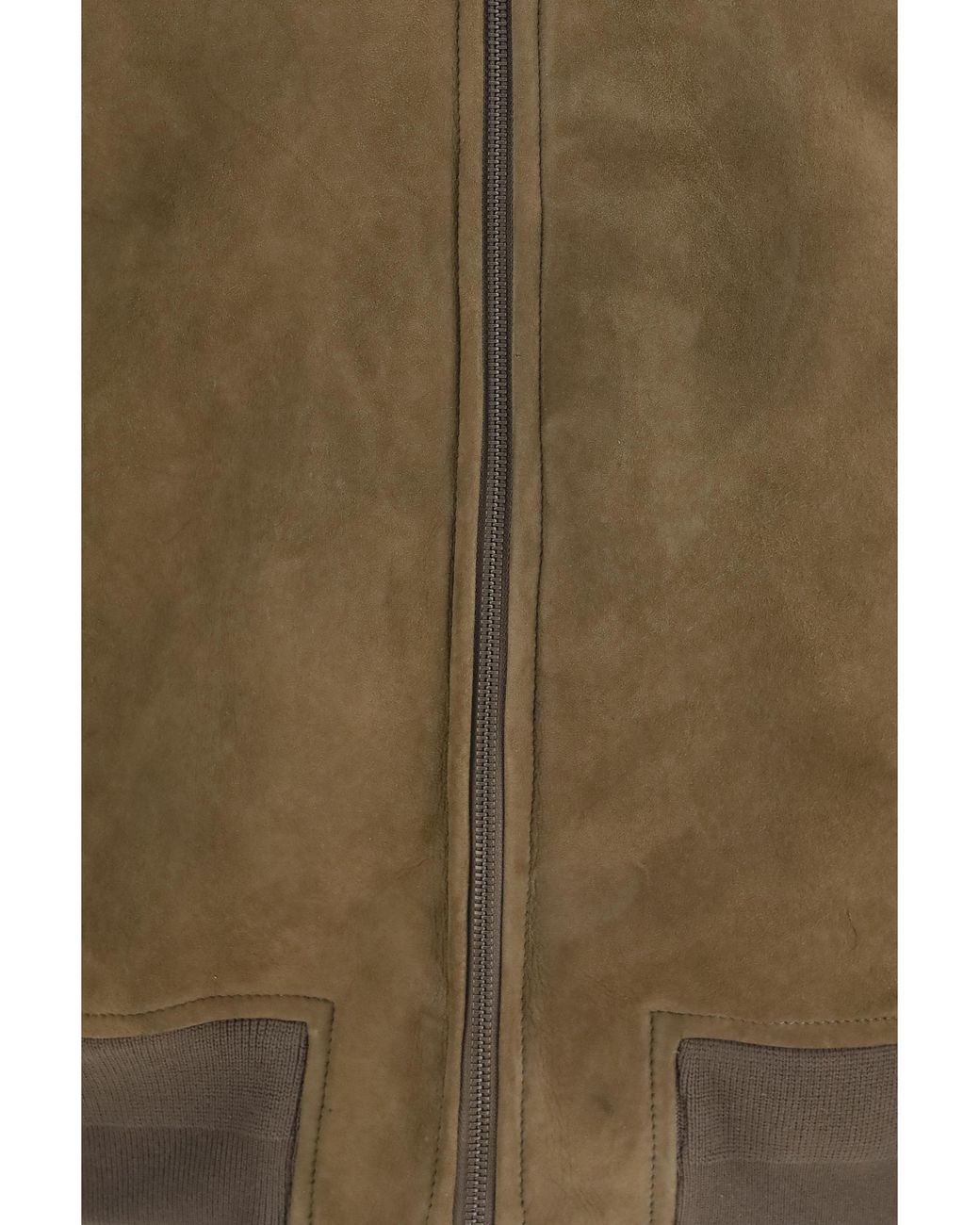 Salvatore Santoro Green High-Neck Suede Jacket Lamb Ovis Aries for men