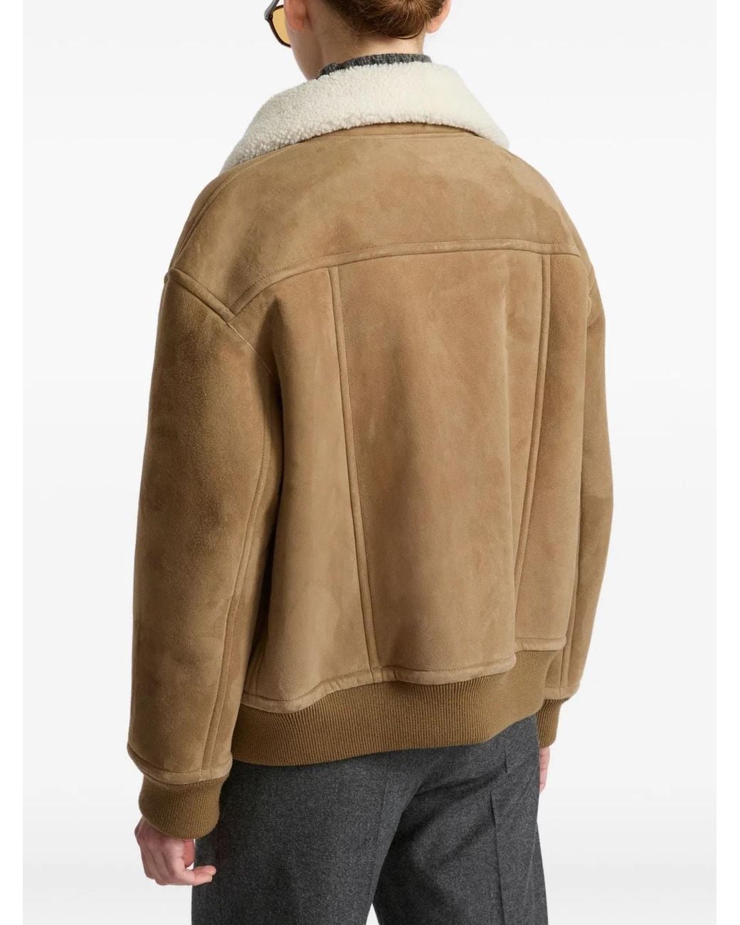Yves Salomon Natural Chouquette Shearling Jacket