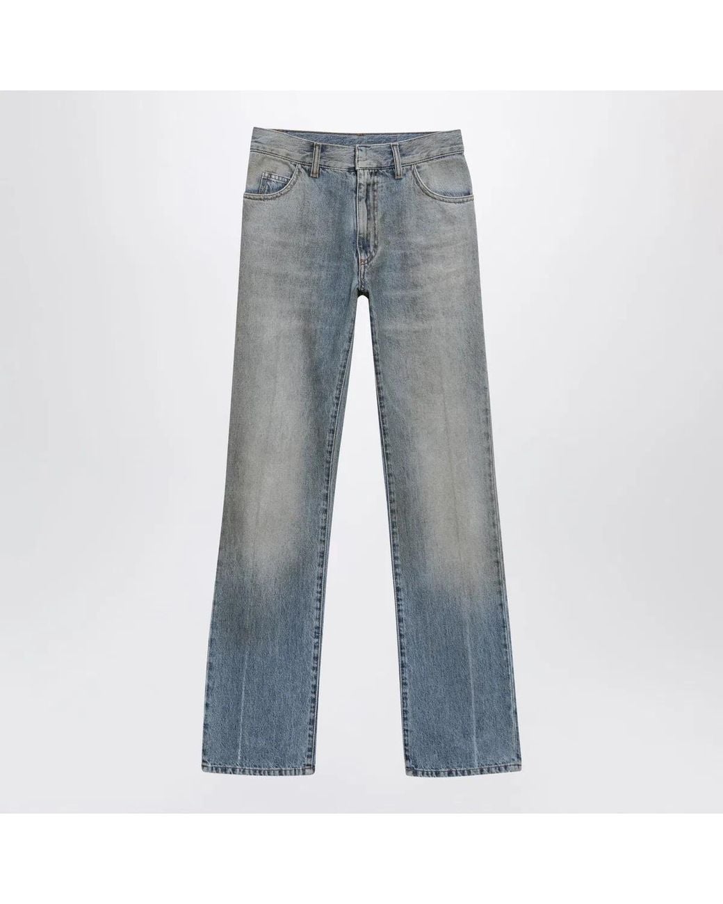 MM6 by Maison Margiela Blue Straight-Leg High-Waist Cotton Jeans