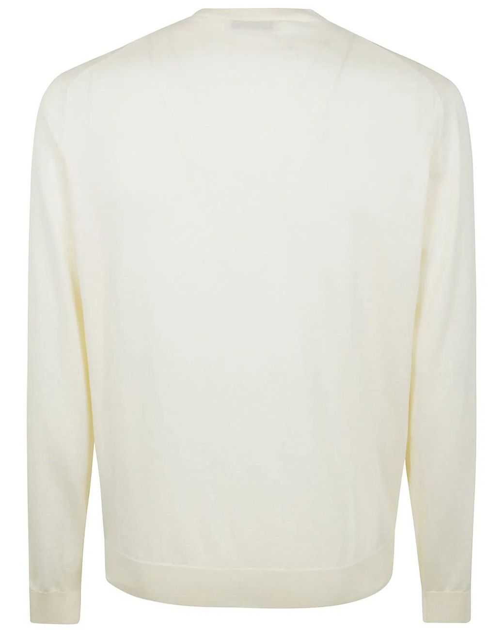 FILIPPO DE LAURENTIIS White Long Sleeves Round Neck Sweater for men