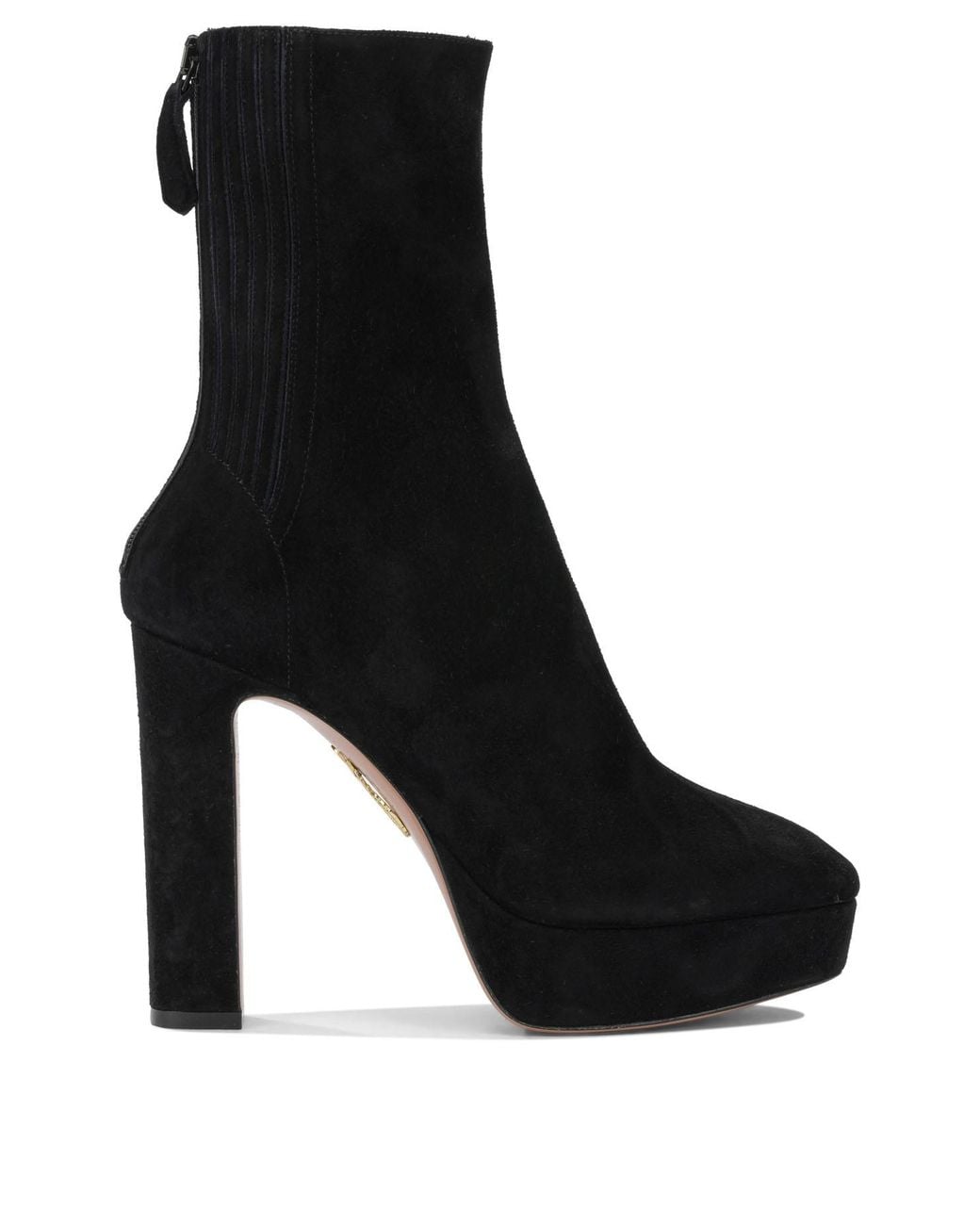 Aquazzura Black "Martine 110Mm" Ankle Boots With Zipper