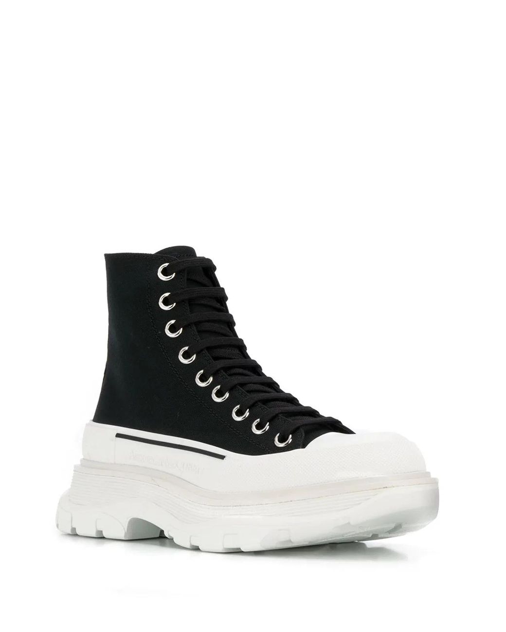 McQueen Black Tread Slick Ankle Boots