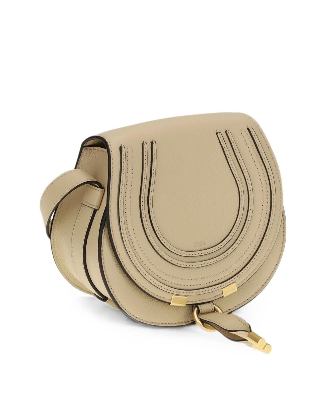 Chloé Natural Small Marcie Leather Shoulder Bag