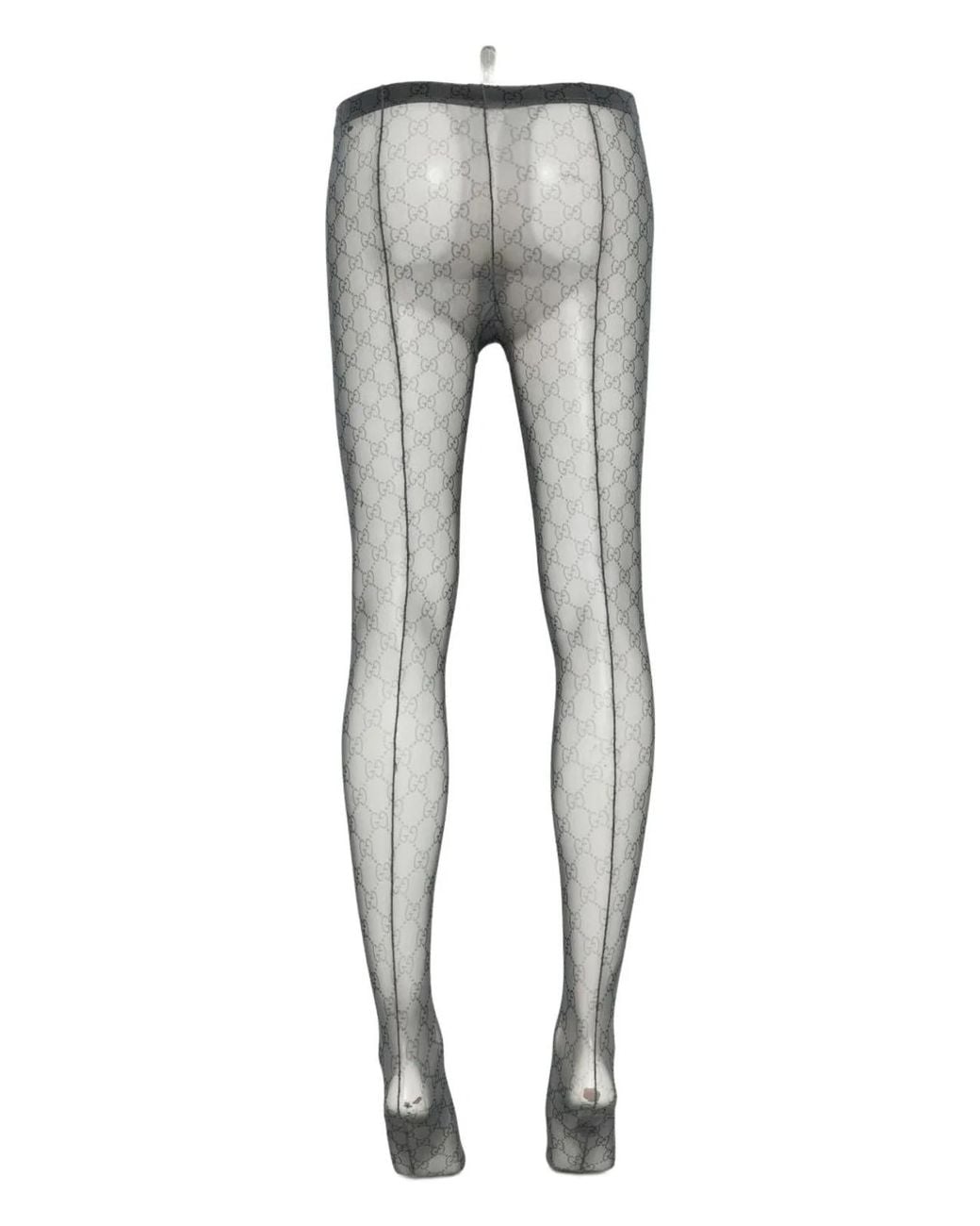 Gucci Gray Printed Stretch Nylon Tights