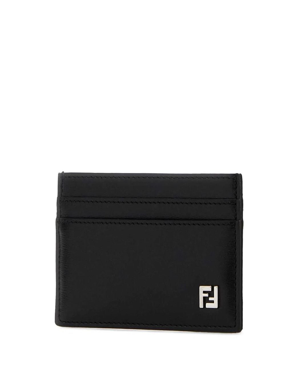 Fendi Black Leather Card Holder for men
