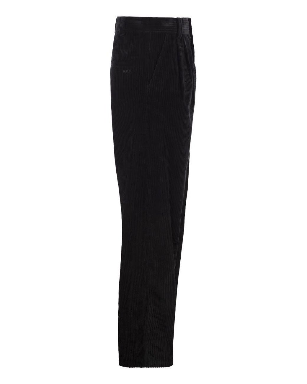 A.P.C. Black Cotton Corduroy Trousers for men
