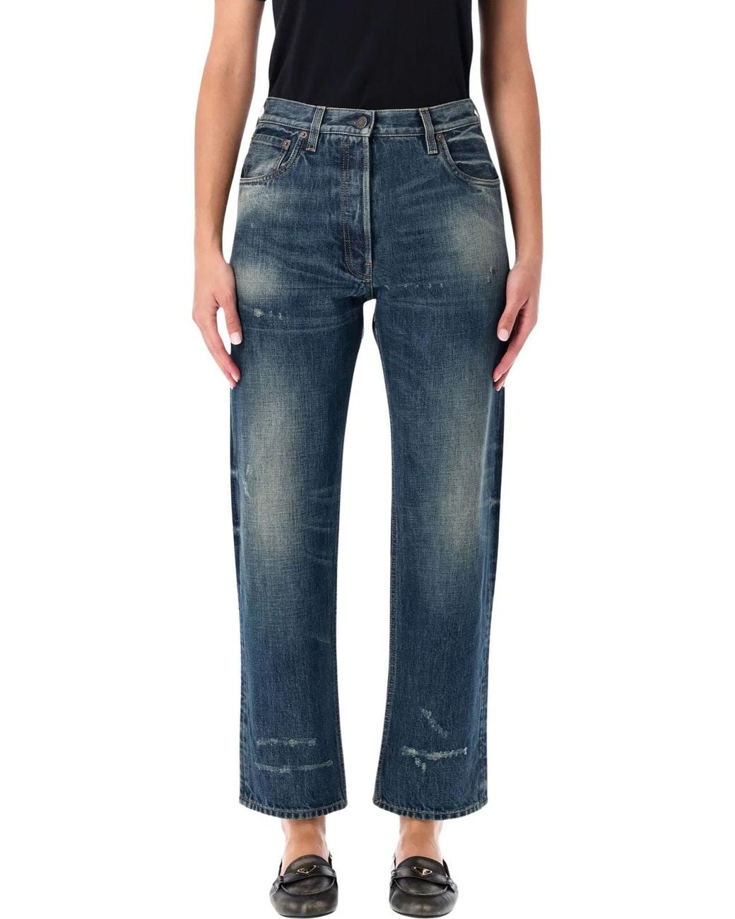 Prada Blue Cotton 5 Pockets