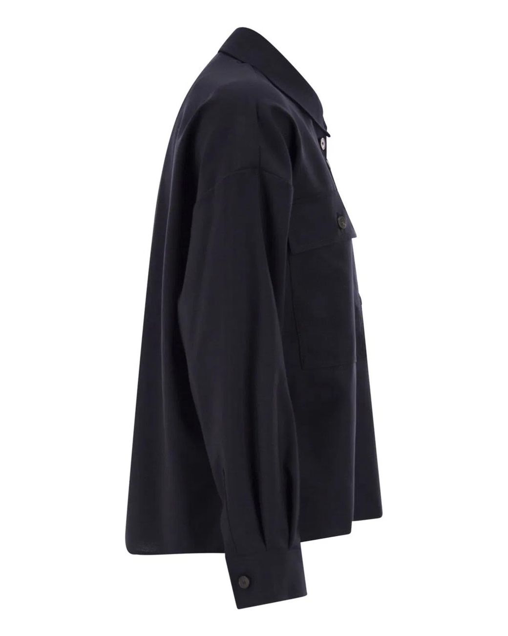 Weekend by Maxmara Blue Mulino Blouse With Pockets