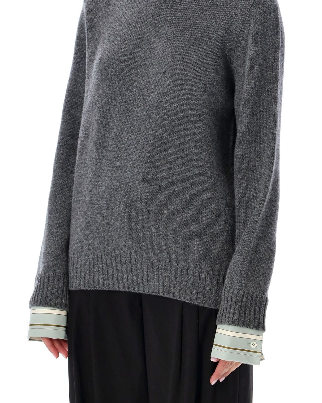 Prada Gray Wool And Cashmere Sweater