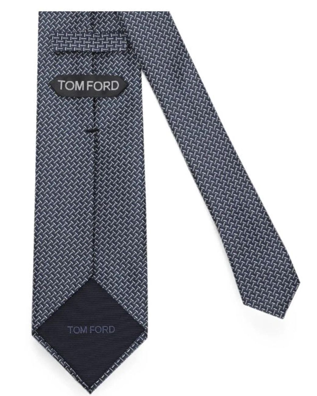 Tom Ford Blue Geometric Silk Tie for men