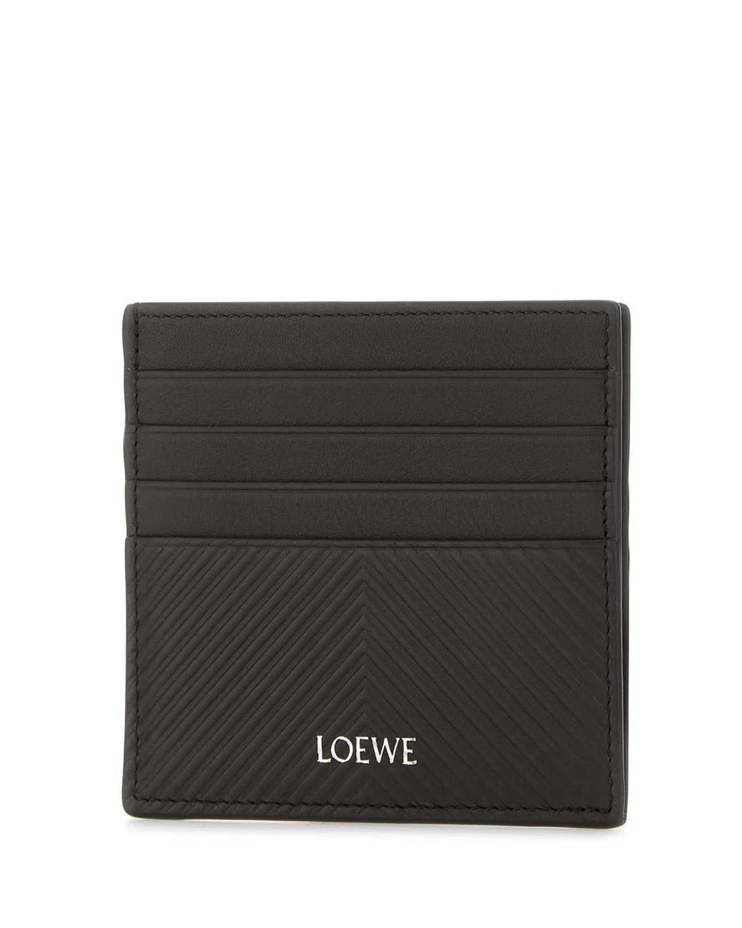 Loewe Black Graphite Leather Card Holder for men