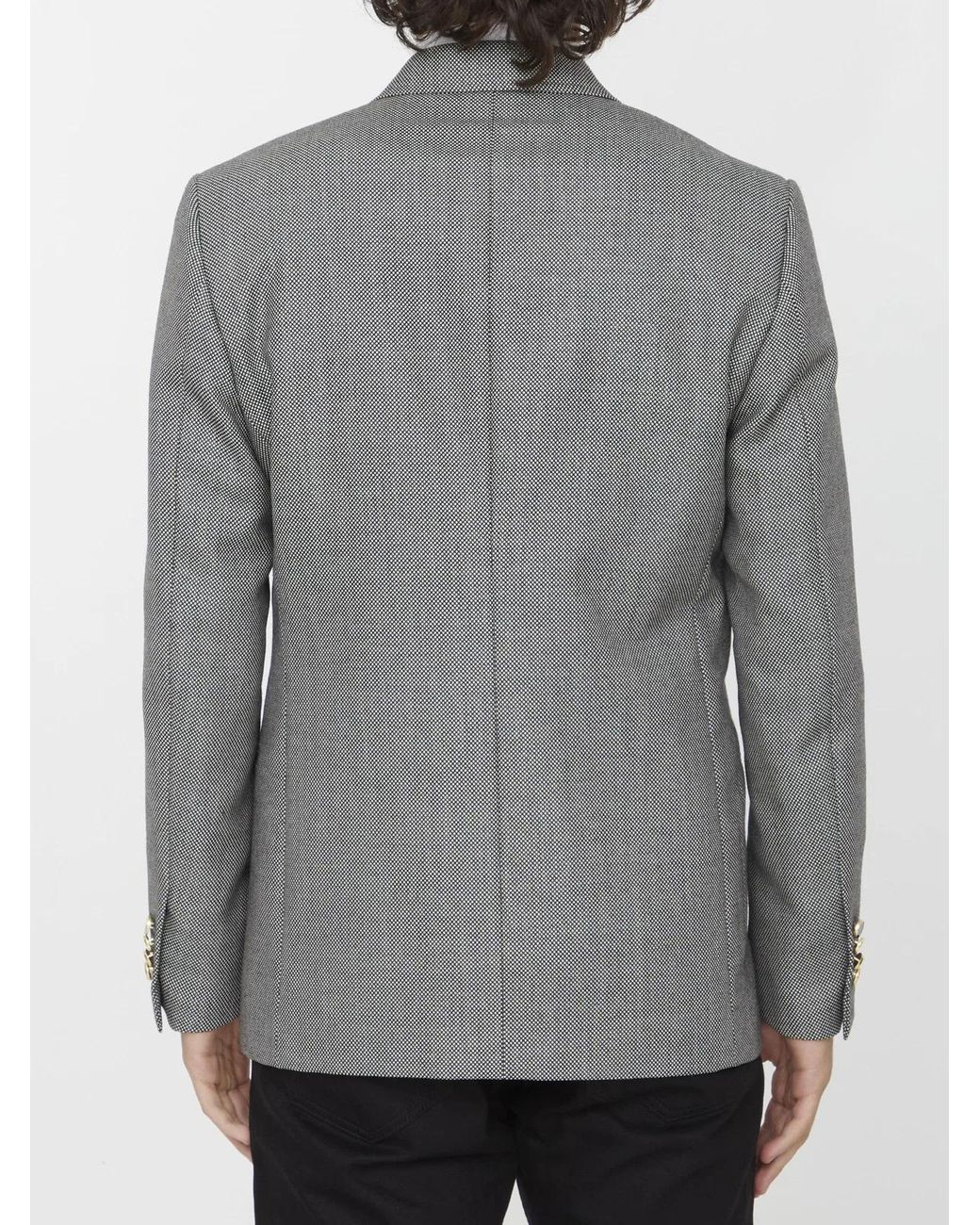 Lardini Gray Double-Breasted Wool Jacket for men