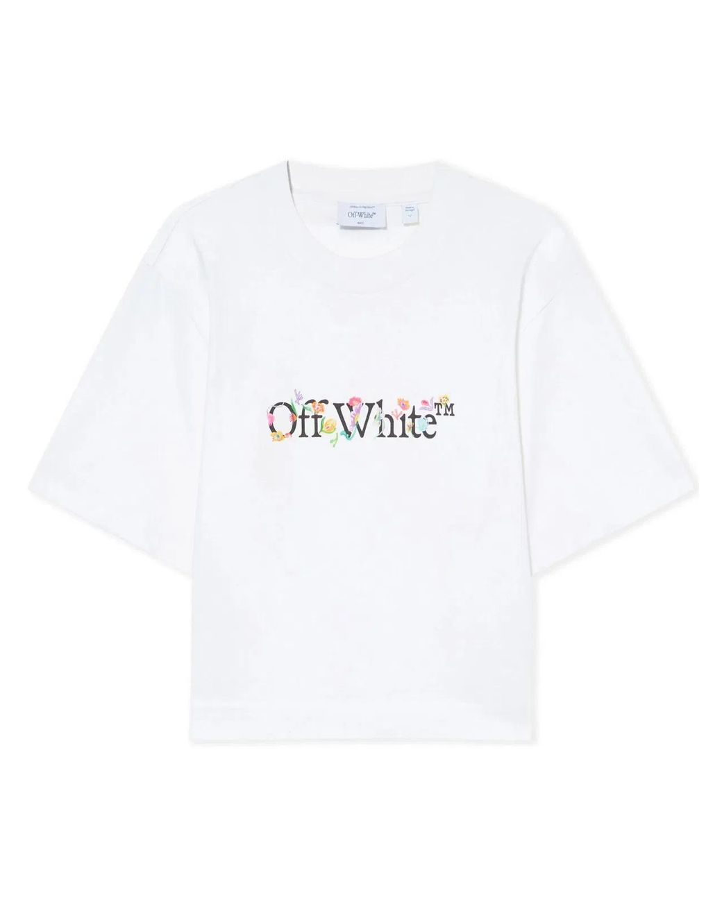 Off-White c/o Virgil Abloh White Bookish Glowing Flower Crop T