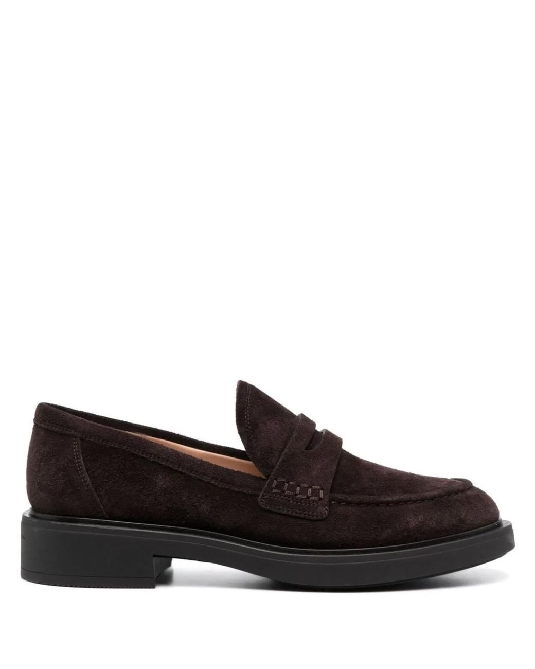 Gianvito Rossi Black Suede Harris Loafer 20 Mm Block Heel Madein Italy
