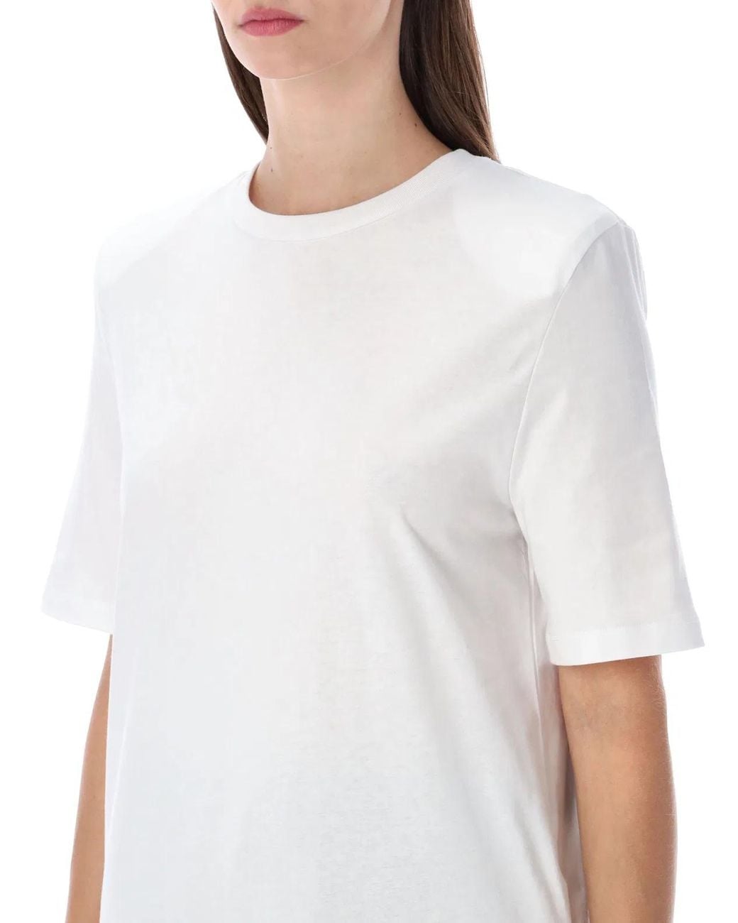 Frankie Shop White Carrington Padded Shoulder Tee