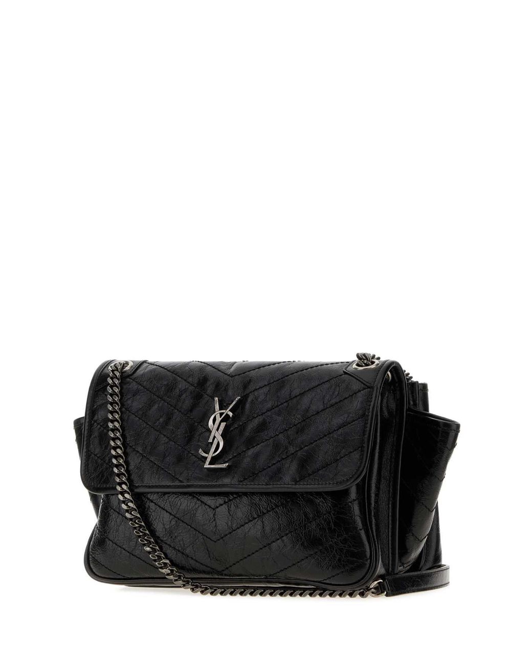 Saint Laurent Black Niki Tripouch Leather Mini Bag