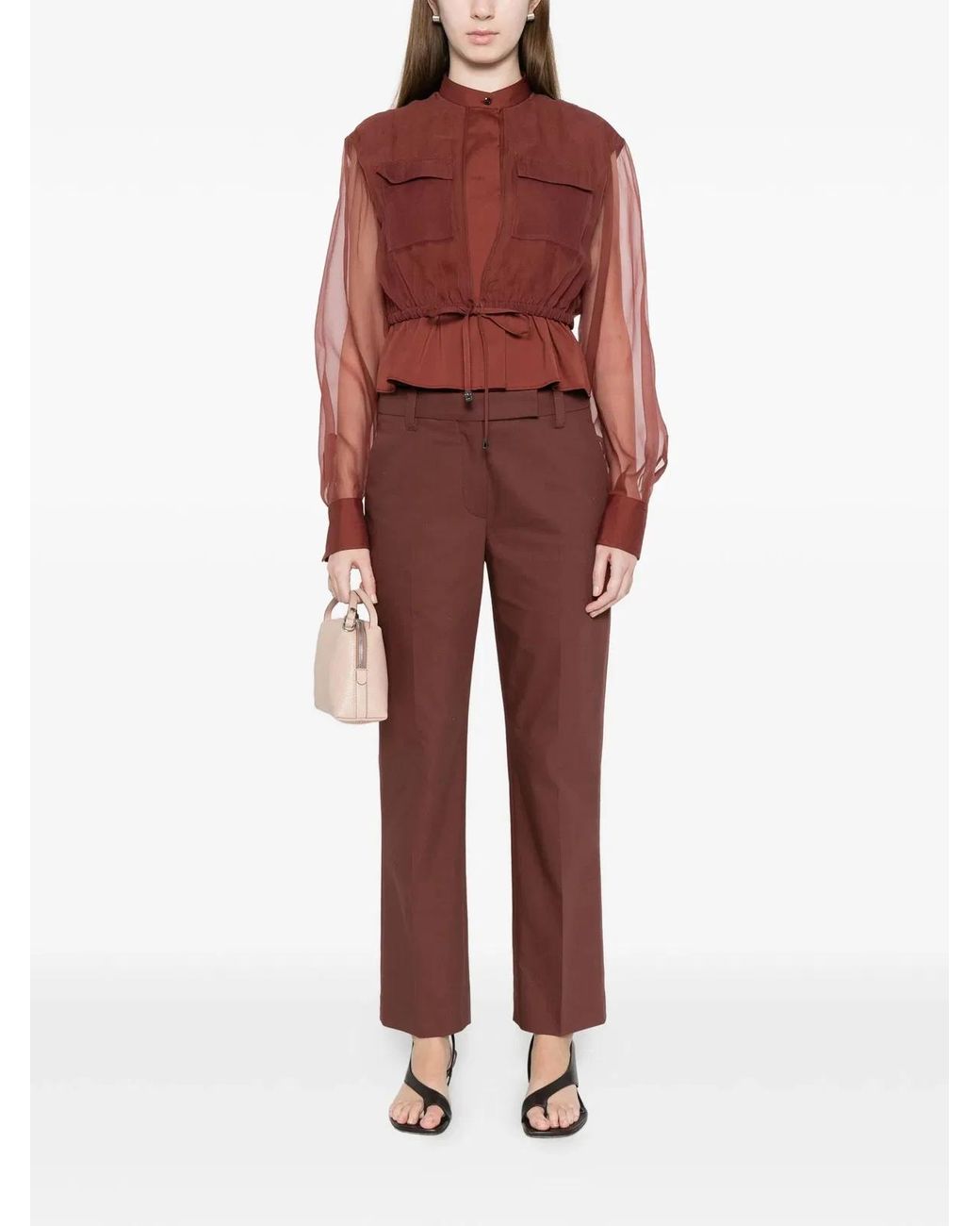 Brunello Cucinelli Red Cotton Polyamide Silk Shirt