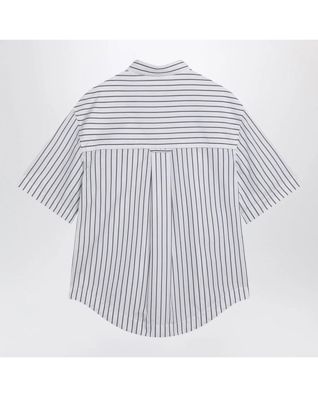 AMI Blue Striped Ami De Coeur Shirt for men