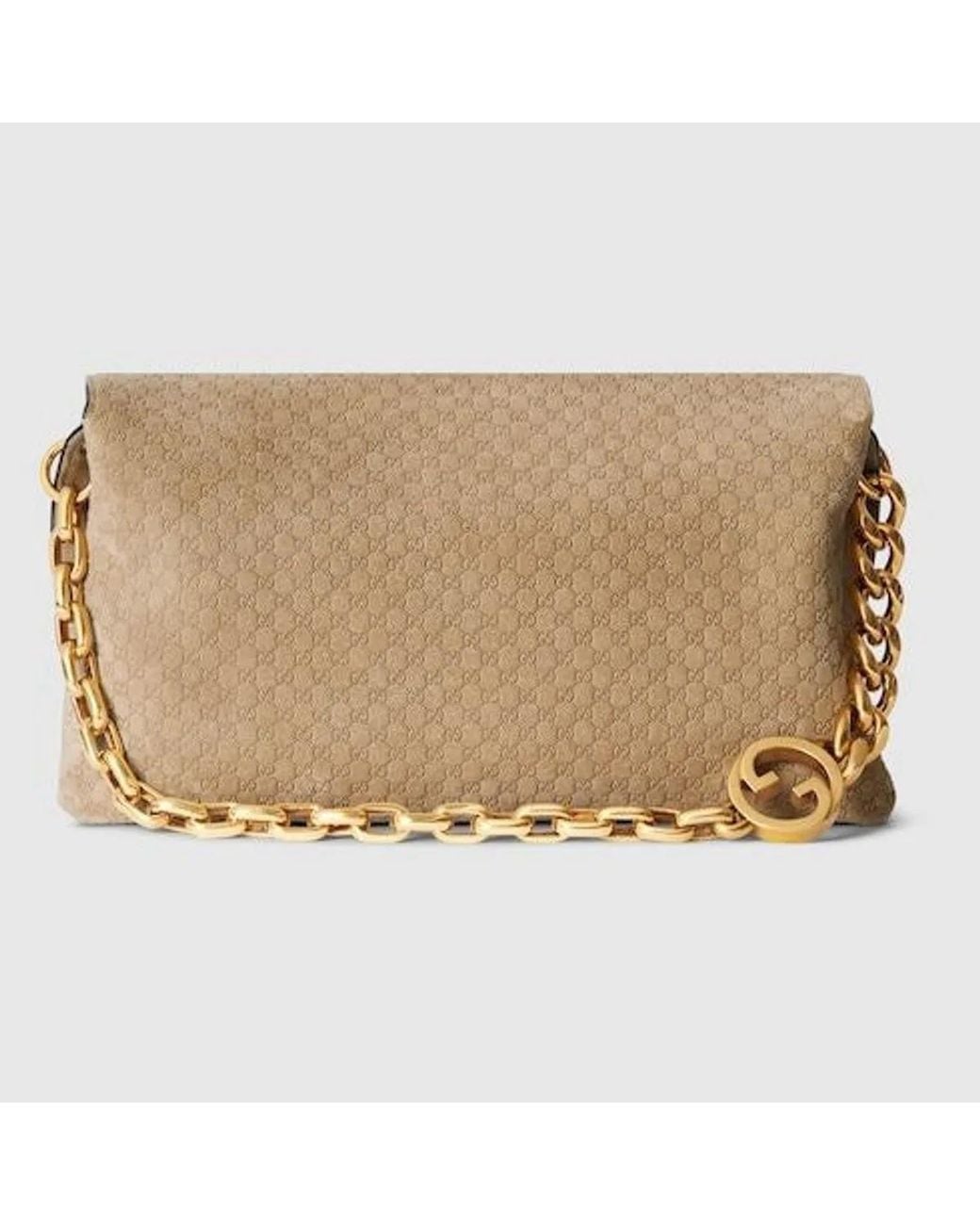 Gucci Natural Large Shoulder Bag With Chain
