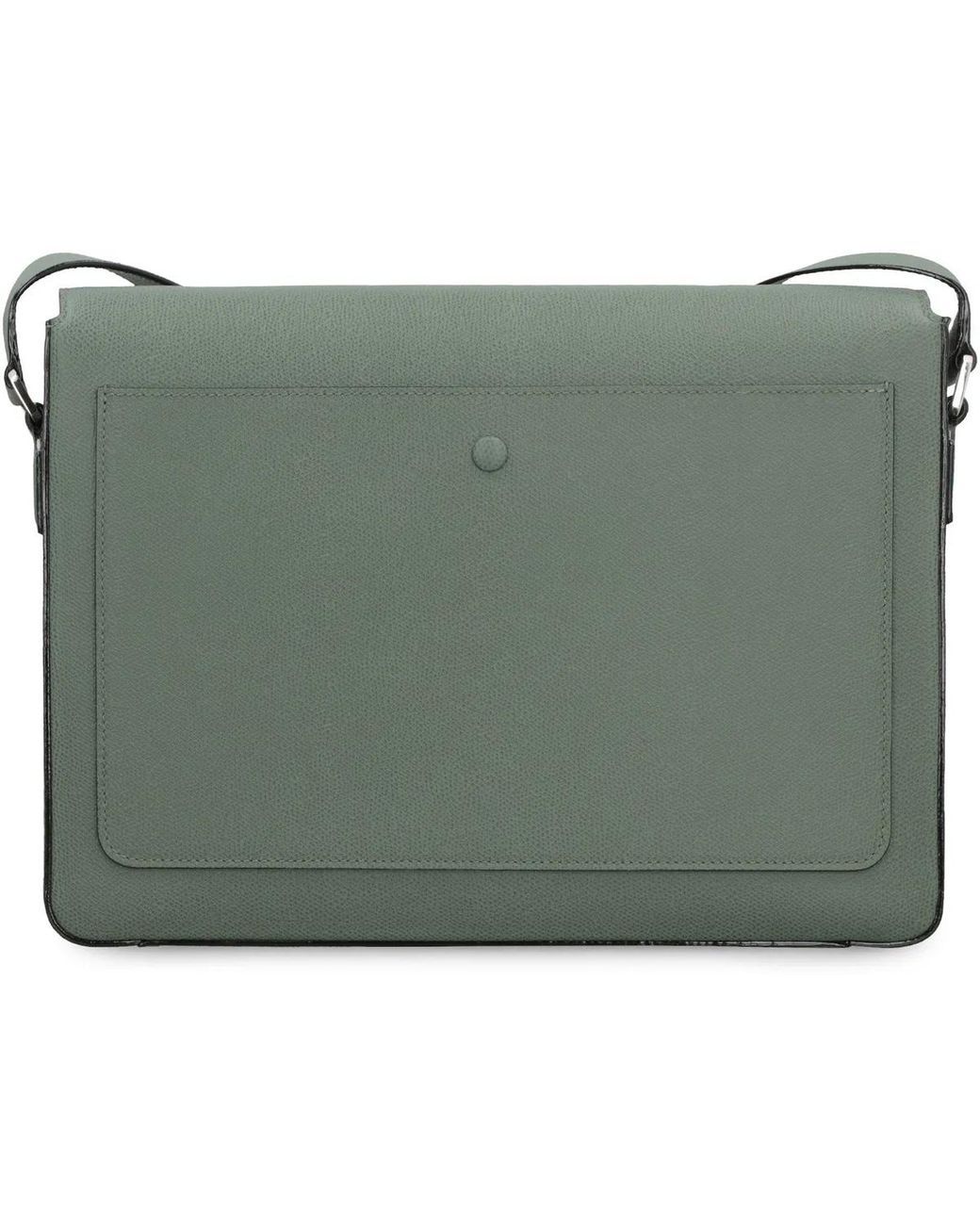 Valextra Green V-Line Leather Messenger Bag for men