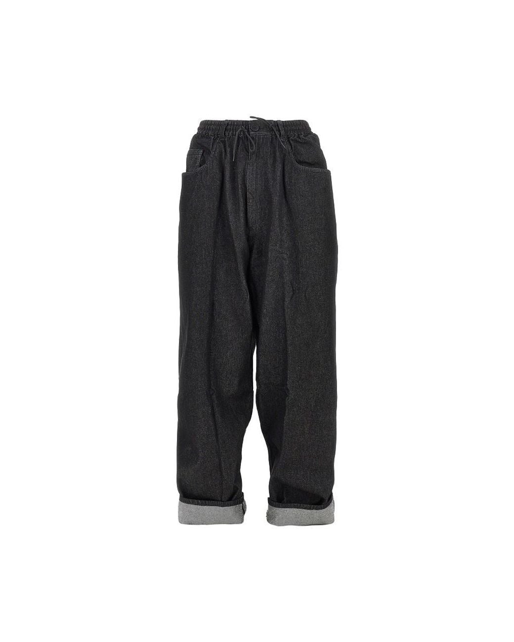 Y-3 Black Loose Fit Denim Pants for men