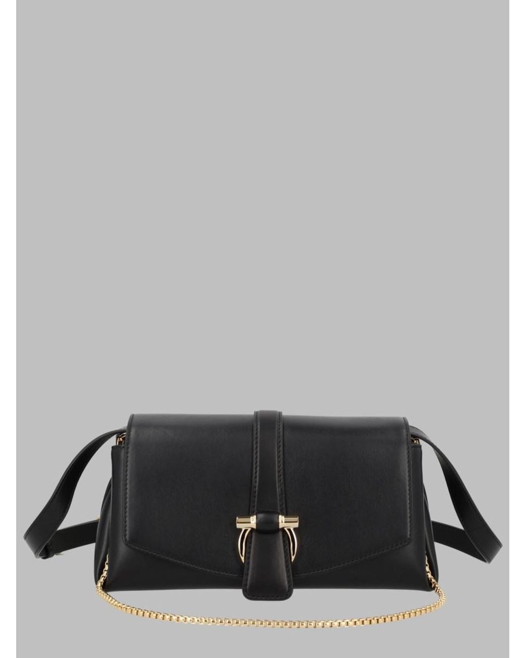 Ferragamo Gray Sleek Structured Shoulder Bag For