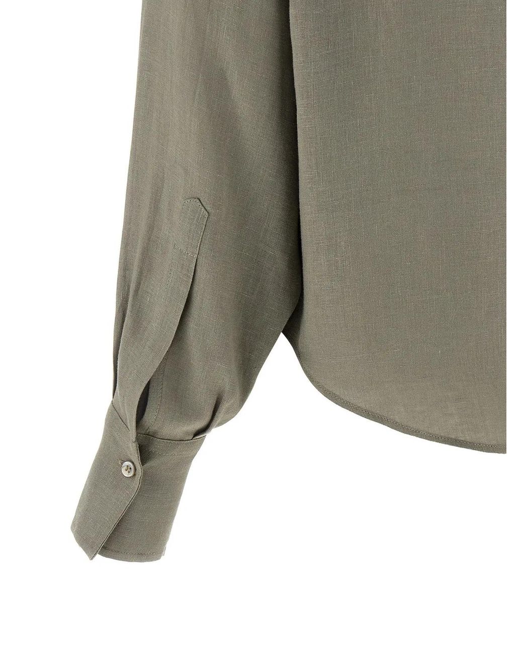 Brunello Cucinelli Green Linen Blouse