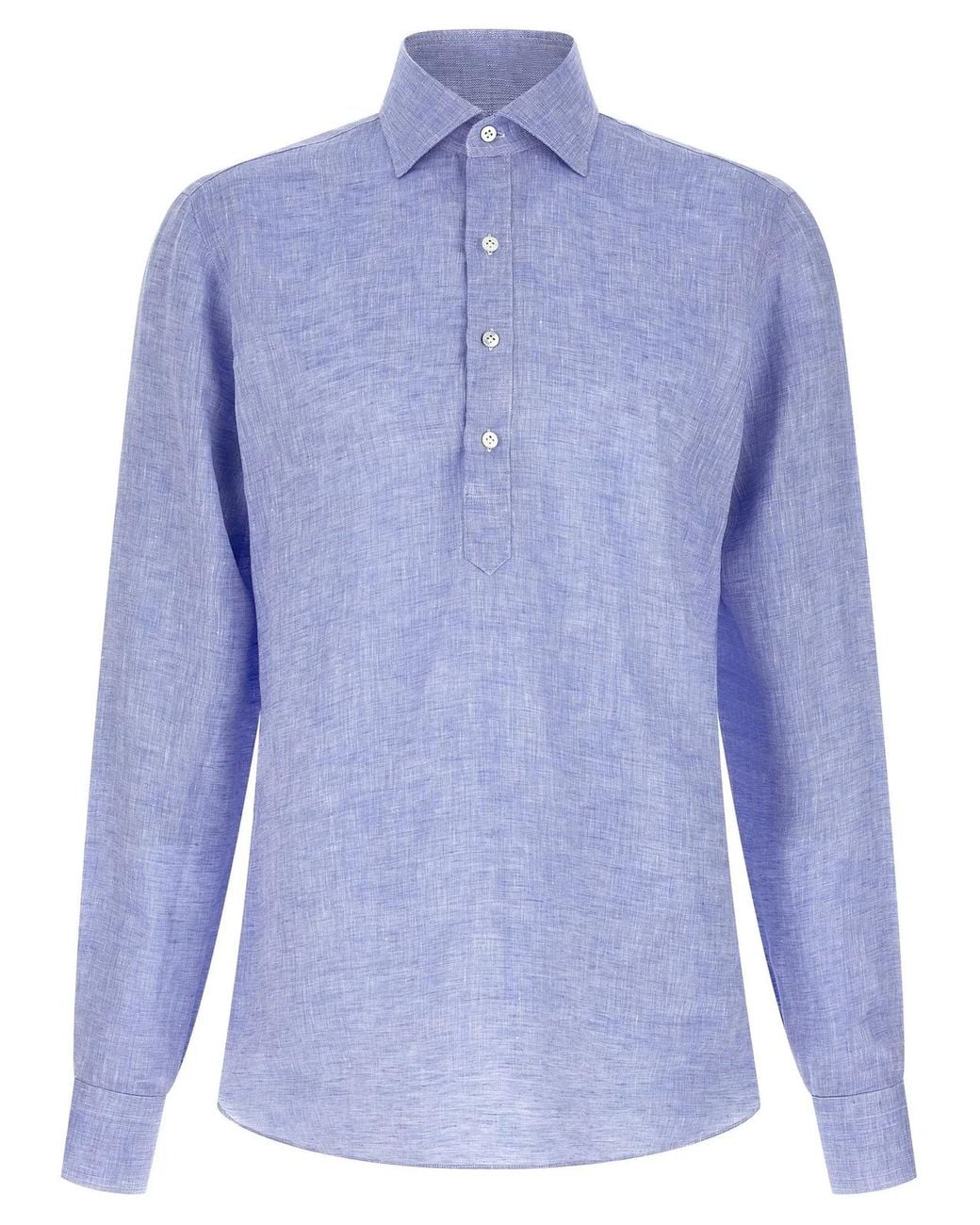 Borriello Blue Linen Blouse for men